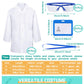Xtinmee 12 Sets 36 Pcs Kids Lab Coat Set Halloween Doctor Costume With Goggles Id Card Science Dentist Doctor Dress Up Kit (Medi