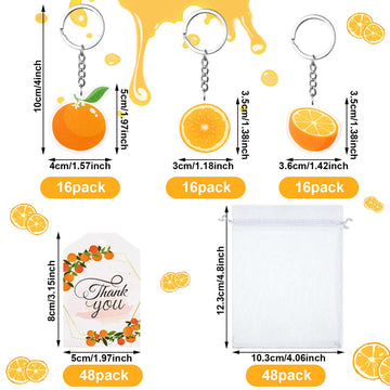 Little Cutie Baby Shower Party Favors Includes Orange Keychains White Organza Bags Thank You Tags Fruit Theme Party Favors Schoo