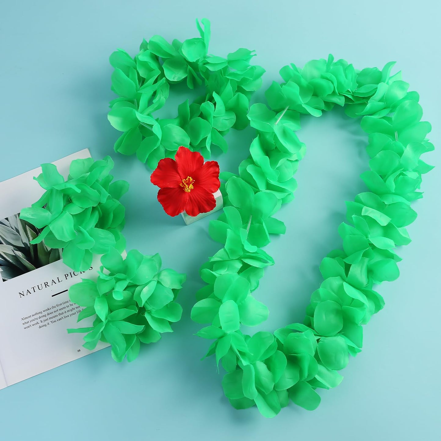 Hawaiian Little Girls Costume Dress With 4 Pcs Luau Flower Leis Accessories Set Red Flower Hair Clips Toddler Halloween Party Co