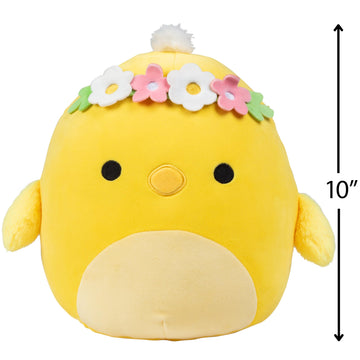 Squishmallows 10-Inch Triston The Chick With Flower Crown - Official Jazwares Plush - Collectible Cute Soft & Squishy Stuffed An