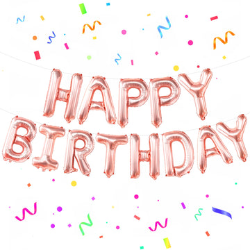 Katchon, Rose Gold Happy Birthday Banner Balloons - 16 Inch | Happy Birthday Sign Balloons Rose Gold | Happy Birthday Balloon Banner, Happy Birthday Decorations | Happy Birthday Backdrop For Girls