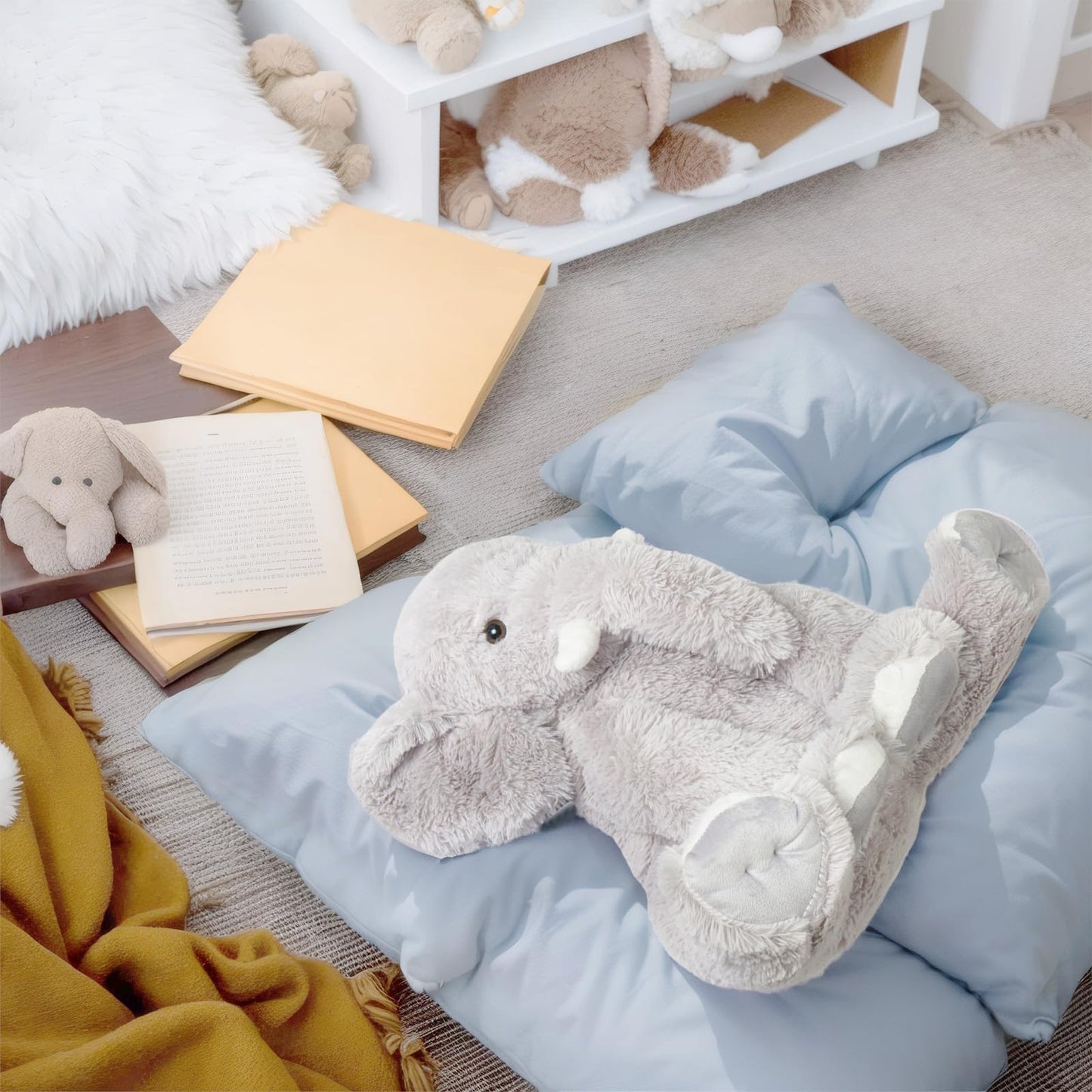 Nxnynz 18In Elephant Stuffed Animals,Soft Elephant Plushies Toys Doll Cute Elephant Plush Toys Huggable Gifts For Boys Girls