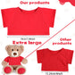 RoundFunny Bear Tee Shirt Fit Most Bear Clothes Stuffed Animal Clothes Shirt Basic Stuffed Bears Dolls Shirt (14-18inch,Red)