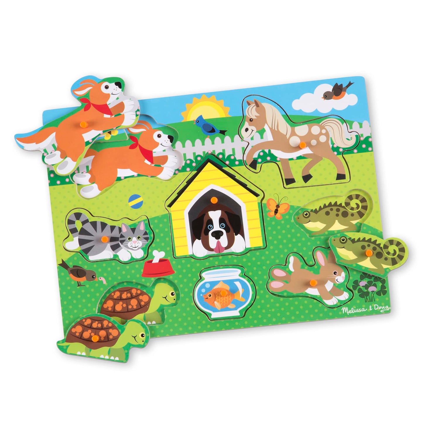 Melissa & Doug Pets Wooden Peg Puzzle (8 Pcs)