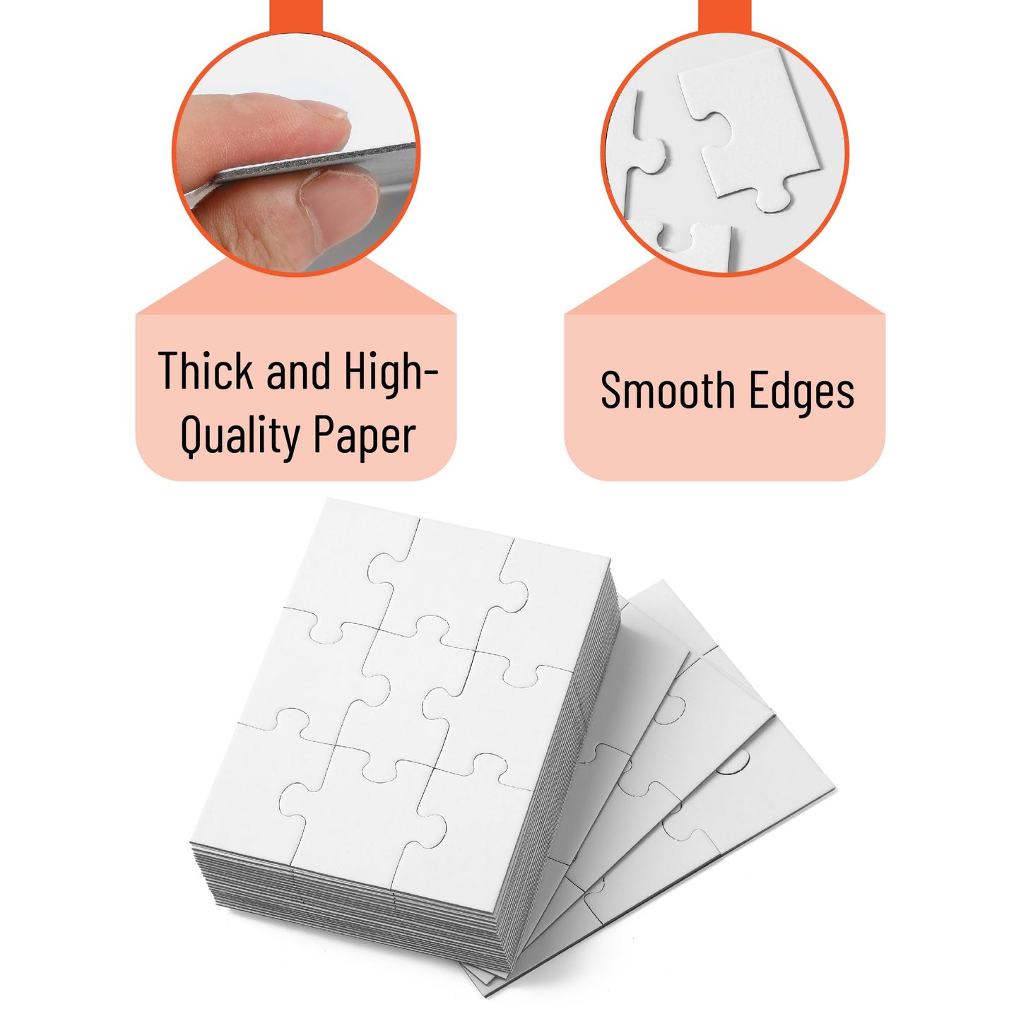 Mr. Pen- Blank Puzzle, 24 Pack, 9 Pieces/Pack, 5.5'' X 4'', White Puzzle, Blank Puzzles To Draw On, All White Puzzle, Blank Puzz