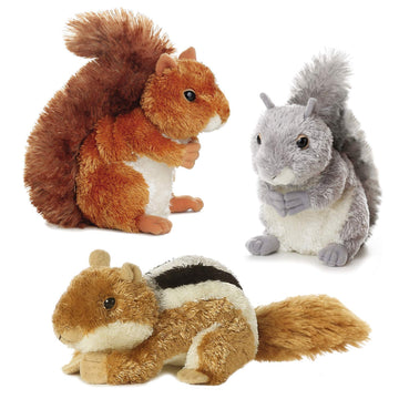 Aurora Bundle Squirrel, Chipmunk And Red Squirrel Woodland Park Mini Flopsies
