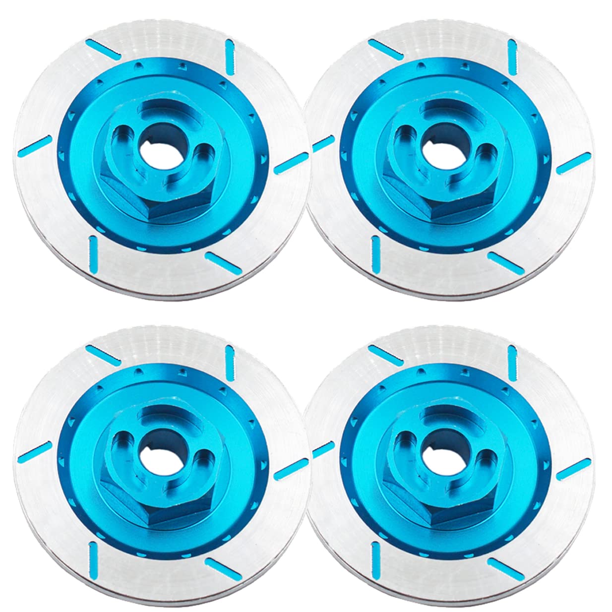 4Pcs Sharegoo Aluminum Alloy 12Mm Wheel Rim Hex Hub Brake Disc Decoration Compatible With Hsp Hpi Kyosho Traxxas Tamiya 1/10 4Wd
