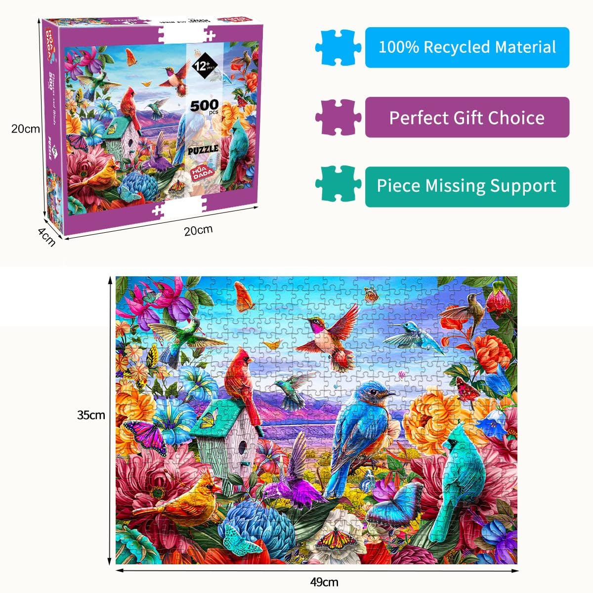 500 Piece Puzzles for mature-themeds Birds and Flowers Jjigsaw Puzzles 500 Pieces for mature-themeds 500 Piece Prime