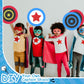 Motipuns 24 Pcs Captain Shields Color Your Own 13 Kids Halloween Role Paly Captain Hero Shield Crafts DIY Blank Cardboard Hero