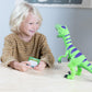 WONDERY KIDS Goliath Wow Velociraptor Toy - Jumbo Multicolor Plastic Dinosaur with Fun Fact Card