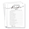 Wybgno Who Knows The Bride Best Shower Game - 25 Minimalist Quiz Cards, 5.71 x 7.28 x 0.4 inches, Fun Bridal Engagement Icebreaker