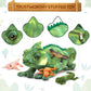 Karister Giant Lizard Plush Toy - 27" Mother Iguana with 4 Baby Lizards, Green Polyester Stuffed Animal for Kids, Model W383_0_68