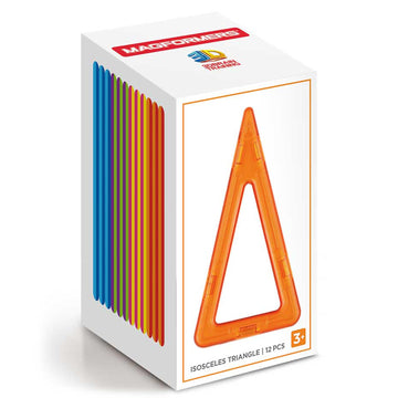 Magformers Isoseles Triangle 12 Pieces Rainbow Colors, Educational Magnetic Geometric Shapes Tiles Building Stem Toy Set Ages 3+
