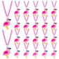 KeeStar 24 Pack Flamingo Necklace Party Favors for Summer Hawaiian Tropical Luau Party, Animal Themed Baby Shower, Birthday, Sch