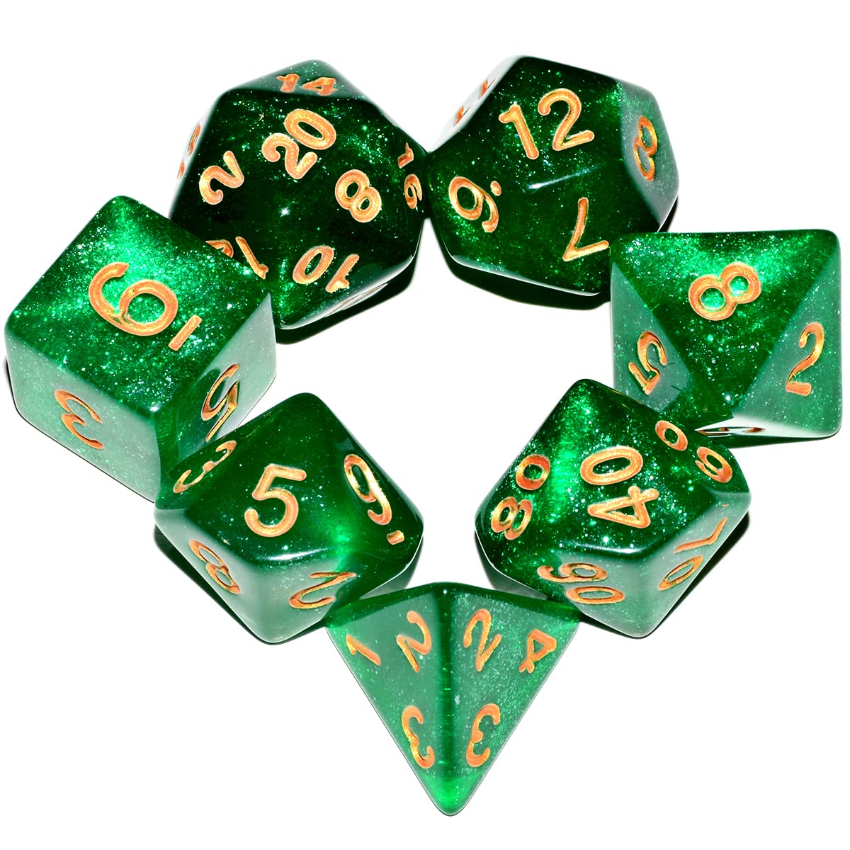 Galaxy Dice Set| Green DND Dice Set for Board Game