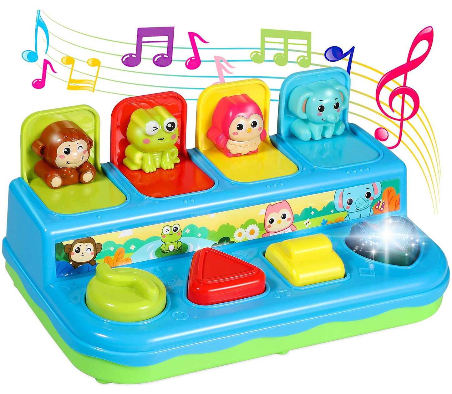 Baccow Baby Toys 6-18 Months, Music Light Pop Up Toys For Toddlers 1-3 Years Old Boys Girls Gifts, Cause And Effect Interactive Animal Montessori Early Learning Infant Toys