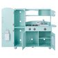 Teamson Kids - Retro Kids Toy Pretend Play Kitchen Playset with Refrigerator. Freezer. Oven and Dishwasher - Mint (1 Pcs)
