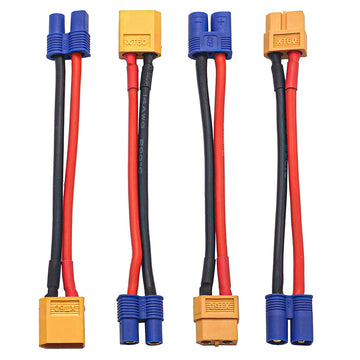 2Pairs ShareGoo XT60 to EC3 Plug Male Female Adapter Converter with 10CM 14AWG Cable Wire for RC FPV Drone Car Lipo NiMH Battery