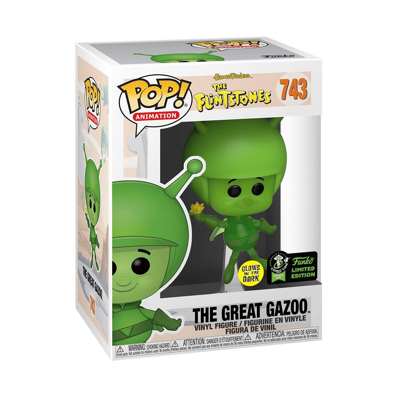 Funko POP! The Flintstones #743 - The Great Gazoo Glow in The Dark ECCC 2020 Shared limited availability