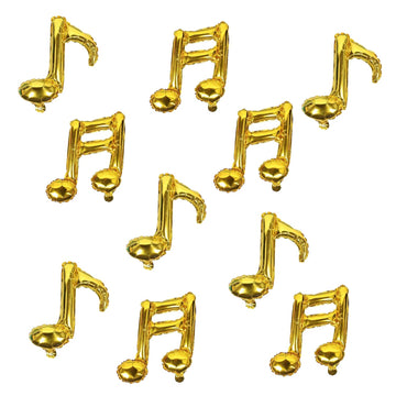 10 Pcs Music Note Gold Balloons Foil Balloons Mylar Balloons Happy Birthday Balloons Banner Music Balloons Use For Birthday,Birt