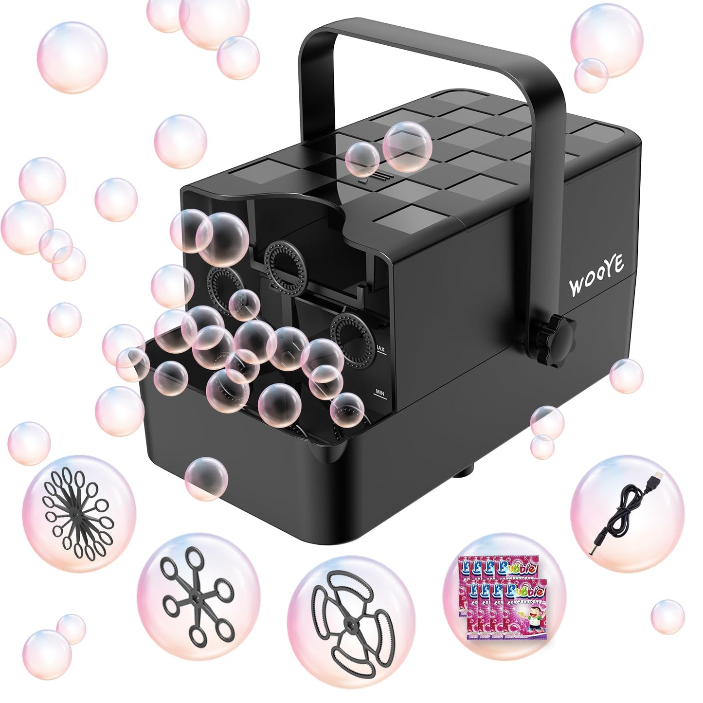 Upgraded Bubble Machine, Make Big/Medium/Small Bubbles, 2000+ - Over 10000+ Per Min, Bubble Machine For Toddlers Kids, Bubble Bl