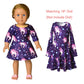 Star Unicorn Twril Dresses Matching Doll&Girls Long Sleeve Birthday Gifts 4T 5T