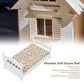 Wooden Doll House Bed 1: 12 Scale Miniature Bedroom Furniture Set With Mattress Pillows