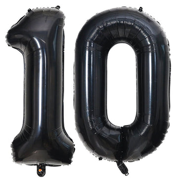40 Inch Black 10 Number Balloons Giant 10 Balloons Black Birthday Balloons 10Th Birthday Anniversary Events Party Decorations Su