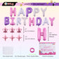 Birthday Banner, 3D Mylar Foil Happy Birthday Balloons, 24Pcs Birthday Party Decorations With 6Pcs Star Balloons For Kids Girls