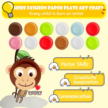 V-Opitos Arts And Crafts Kits For Kids, 12 Pack Simple Animal Paper Plate Crafts For Toddler Age Of 2, 3, 4, 5 Years Old, Fun Preschool Classroom Activity Project For Boy & Girl