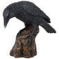 Ebros Gift Gothic Macabre Edgar Poe Perching Raven On Rock Figurine 5' Tall Gothic Crow Scavenger Bird Decor Sculpture