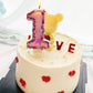Birthday Candles Number 3,Pink Glitter Happy Birthday Cake Candles Handmade Sequin Numeral Candle