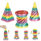Mydhall 3PCS Impossible Cone 3D Printed Spiral Cone Fidget Toys Impossible Pyramid Passthrough Sculpture Stress Relieving Toys for mature-themeds and Kids Stocking Filler White Elephant Gifts(Rainbow)