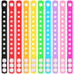 BBTO 100 Pcs 10 Colors Silicone Bracelets 8.3 Inch Adjustable Rubber Bracelets Bulk Cute Wristbands with Holes for Shoe Party Bi