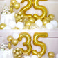 Aule 40 Inch Big Gold 5 Balloon Number Large Foil Helium Number Balloons 0-9 Jumbo Giant Happy 5Th Birthday Party Decorations Fo