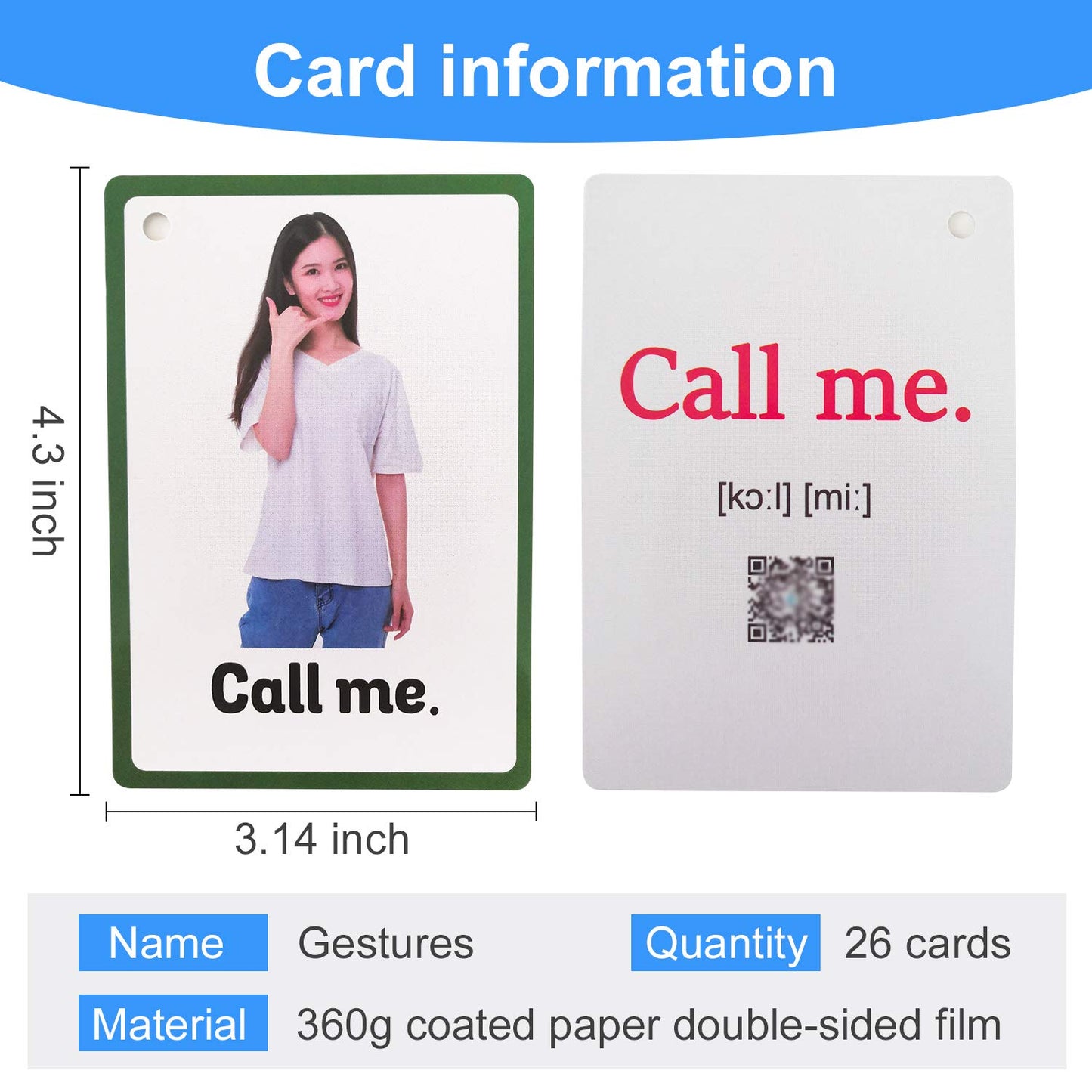 26Pcs/Set Gestures Kids Gifts English Flash Cards Pocket Card Educational Learning Baby Toys For Children Pre-Kindergarten