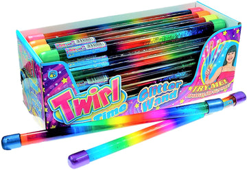 Ja-Ru Glitter Wand Girls Rainbow Baton Toy (12 Baton) 12 Inch Wand Baton Spiral Fidget Toys For Kids. Magic Twirling Glitter Sticks. Stress Relief. Classroom Decorations Bulk Party Favors. 2002-12P