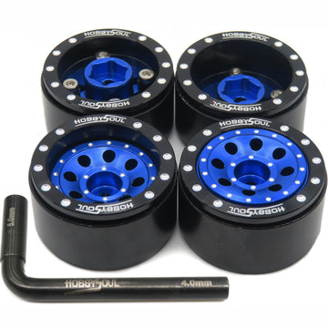 Hobbysoul Adjustable Offset 1.0 Beadlock Wheels Black, Heavy 1.0 Rc Beadlock Rims Wheel Weight 21G/Rim For 1/18 Traxxas Trx4M Ax