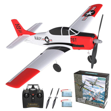 Gluiseur 4 Channel Rc Plane - Ready To Fly Aerobatic Aircraft, Easy Control For Beginners, T28 Trojan Rc Airplane Best Gift For