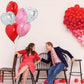 TONIFUL 30Pcs 18 Inch Heart Balloons Red Silver Pink Valentines Day Heart Shape Foil Mylar Balloons Decoration for Valentines D
