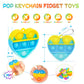 PICcircuit Pop Fidget Toys - 30 Pack Rainbow Silicone Keychains for Kids' Valentine's Day Classroom Party Favors