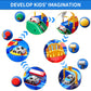 TEMI Kids Race Track Toys with 3 Mini Cars - Puzzle Rail Car Adventure Playset for 3-7 Year Old Boys and Girls