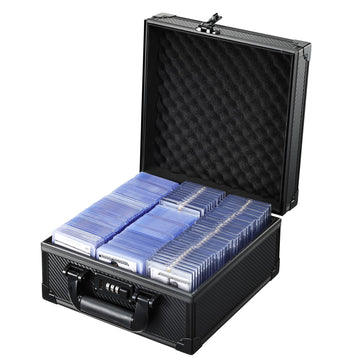 Card Storage Box for 3 x 4 35pt Toploaders  Sports Cards Case with Lock  Trading Card Storage Box Holds 390 Top Loaders or 99 Magnetic Holders  Card Collection Box for Collectors