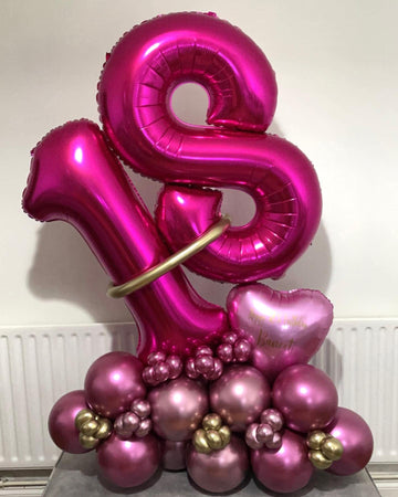 40 Inch Hot Pink 18 Number Balloons Giant 18 Balloons Hot Pink Birthday 18 Balloons 18Th Birthday Anniversary Party Decorations