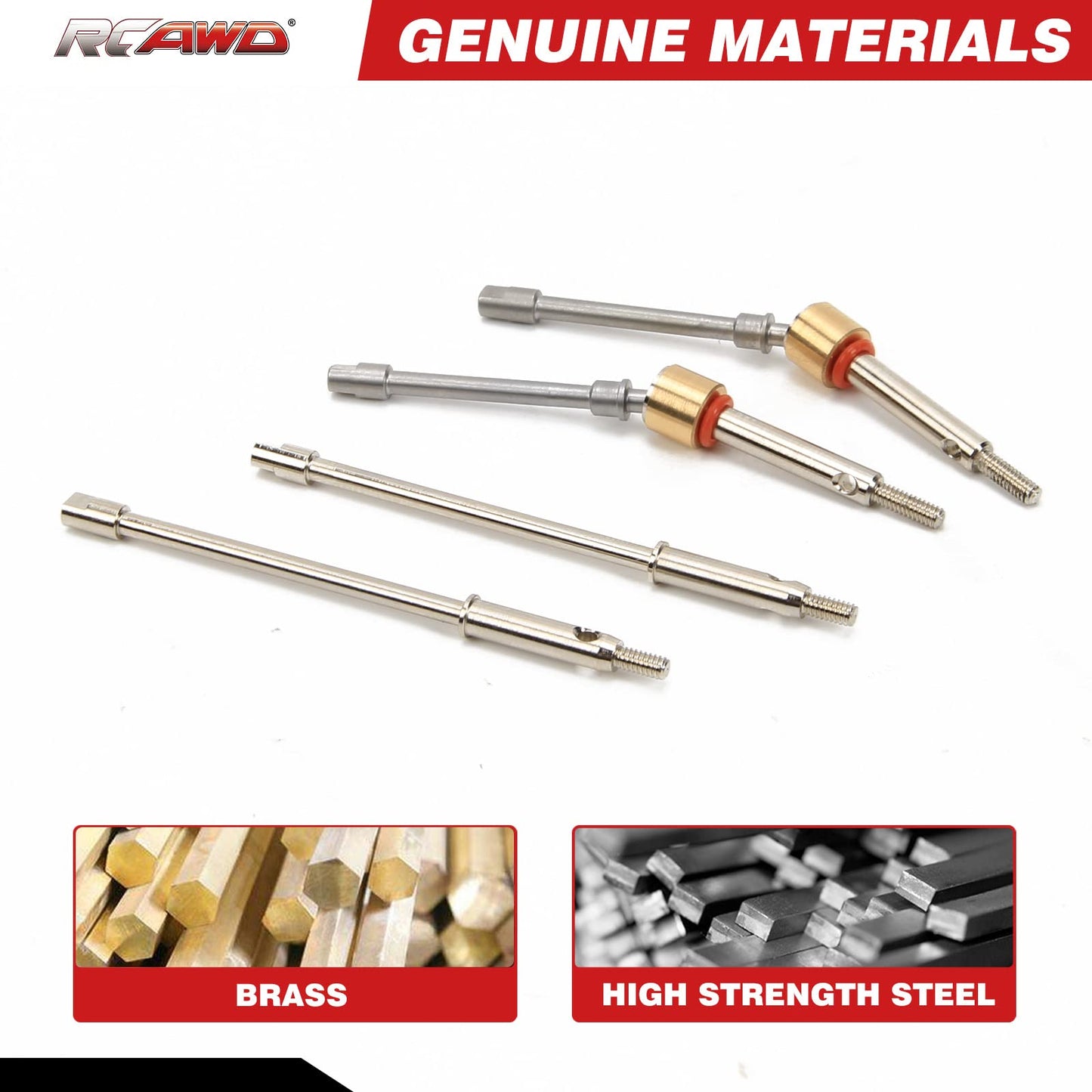RCAWD SCX24 Lengthen CVD Drive Shaft +7mm & Wheel hex hub Set for Axial 1/24 SCX24 Driveshaft Upgrade Parts