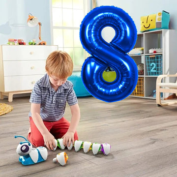 40 Inch Blue Number 8 Balloon Extra Big Size Jumbo Mylar Foil Helium Balloons 8 For Birthday Party Celebration Decorations Gradu