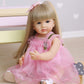 Roshuan Reborn Baby Dolls Girl 22 Inch Lifelike Realistic Toddler Reborn Doll Silicone Vinyl Full Body Waterproof With Blond Lon