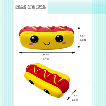 Funnysquee Slow Rising Hot Dog Squishies Toy For Kids Birthday Gift,Cute Simulation Food Stress Relief Squishys Squishi Squeeze Toys