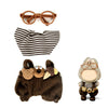 17cm Doll Clothes Labubu Clothes for 6.7inch(17cm) Dolls enhanced Doll Outfit with Hat and Accessories(Clothes Only) (Brown White)