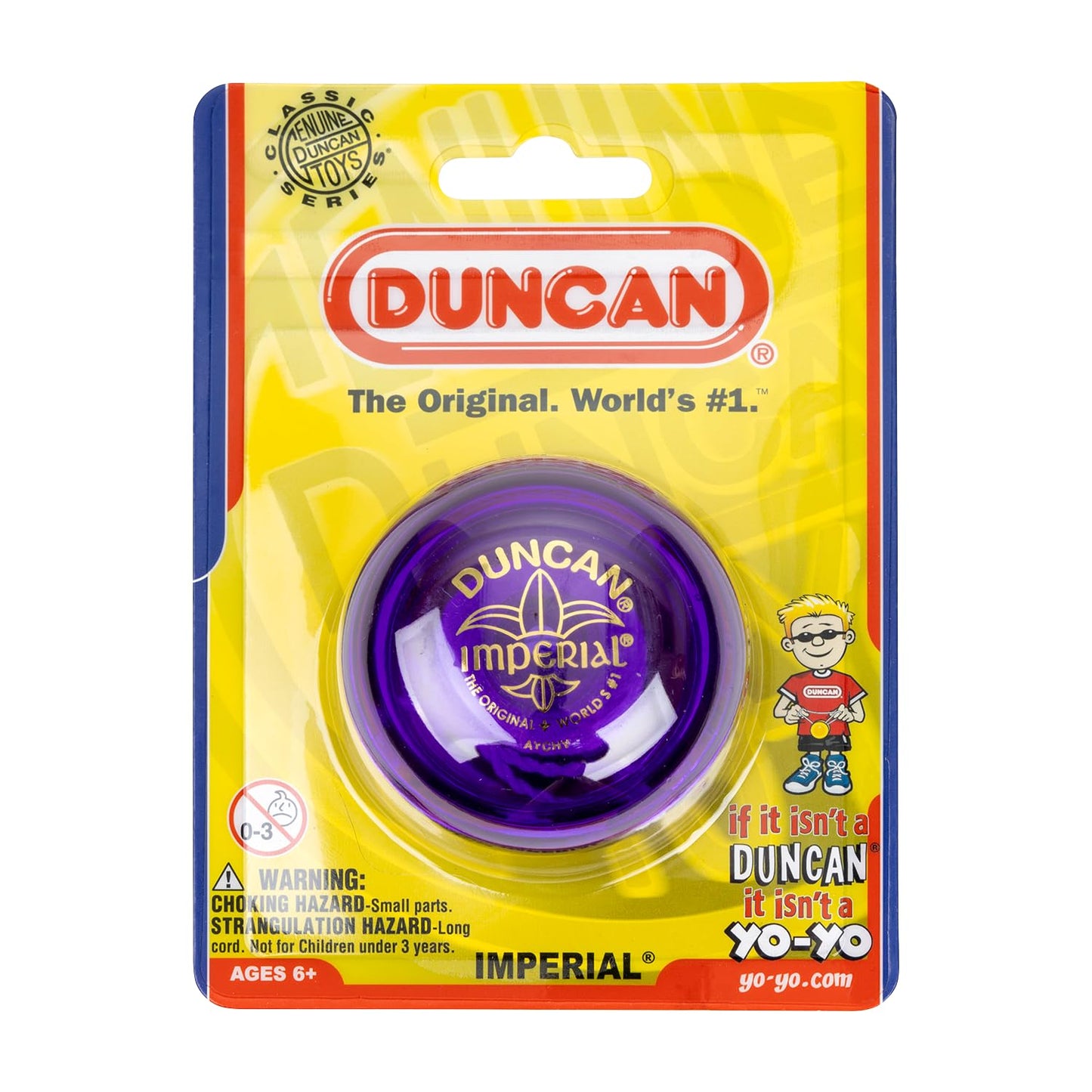 Duncan Toys Imperial Yo-Yo, Beginner Yo-Yo With String, Steel Axle And Plastic Body, Purple